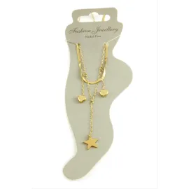 Kalp Lüks Çelik Halhal-Sarı