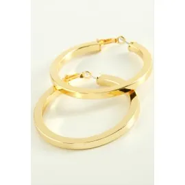 Ezme Halka Küpe 6 Cm-Sarı