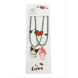 Çzgflm Karakteri Arkadaşlık Kolyesi Çift Kolye-Siyah