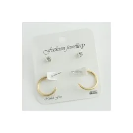 4Lü Ezme Halka Küpe 2 Cm-Siyah