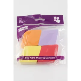 4 Adet Kare Makyaj Süngeri-Renkli