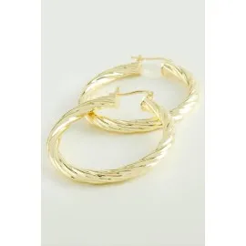 Sarmaşık Halka Küpe 4,5 Cm-Sarı