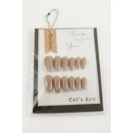 Mina Beauty Kedi Gözü Takma Tırnak-Açık Kahverengi