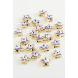 Yıldız Mineli Bileklik Ve Kolye Ucu Aparatı 1 Adet-Lila