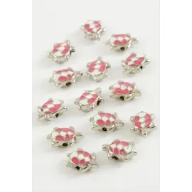 Kaplumbağa Mineli Bileklik Ve Kolye Ucu Aparatı 1 Adet-Pembe