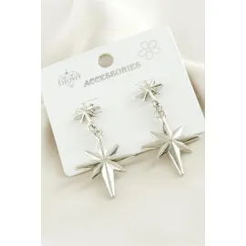 Şimşek Metal Küpe-Gümüş Rengi