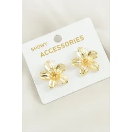 Orkide Trend Metal Küpe-Sarı