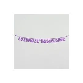 Sözümüze Hoşgeldiniz Keçe Yazı-Mor