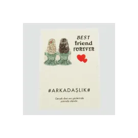 3lü Arkadaşlık Bilekliği Yazılı Bileklik Kartı 200 Adet-Beyaz