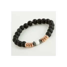 Hematit - Mat Onix Doğaltaş Bileklik-Siyah