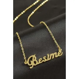 Besime Isimli Kolye -Sarı