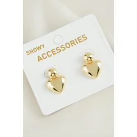 Kalp Yeni Sezon Metal Küpe-Sarı