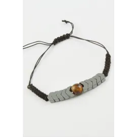 Çavuş Hematit Doğal Taş Bileklik-Antrasit