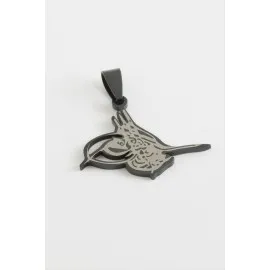 Tuğra Çelik Kolye Ucu 2,5 Cm-Siyah