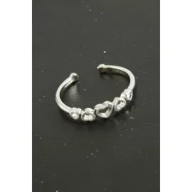 Karışık Lüx Çelik Eklem Yüzük 1 Adet-Gümüş Rengi