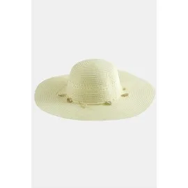 Deniz Kabuğu Hasır Şapka-Krem