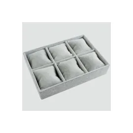 6lı Anfora Kumaş Yastıklı Tabla-Gri