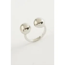 Top Metal Yüzük-Gümüş Rengi