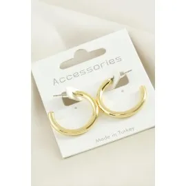 Boru Halka Küpe 2,5 Cm-Gümüş Rengi