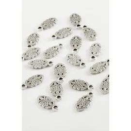 Oval Çiçek Tesbih Püskül Aparatı 50 Gram-Gümüş Rengi