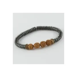 Rudeashka - Hematit Doğaltaşlı Bileklik-Kahverengi