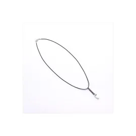 Hançer Figürlü Vinlex Deri Kolye-Gümüş Rengi