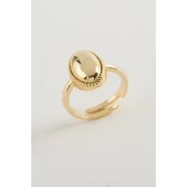 Oval Metal Yüzük-Gümüş Rengi