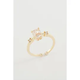 Baget Taşlı Yüzük-Sarı