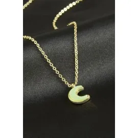 Hilal Polyester Kolye-Yeşil