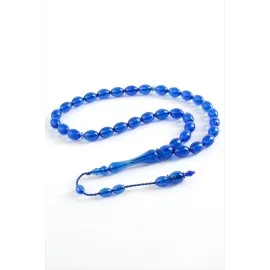 Zeytin Şekilli Plastik Tesbih 8X11 Mm-Mavi