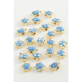 Kaplumbağa Mineli Bileklik ve Kolye Ucu Aparatı 1 Adet-Mavi