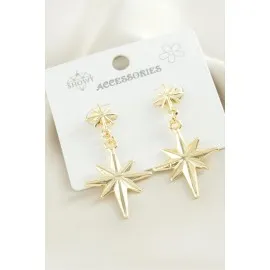 Şimşek Metal Küpe-Sarı