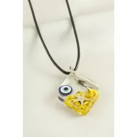 Deniz Yıldızı Epoksi Kolye-Sarı