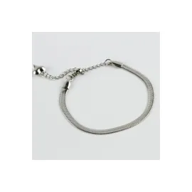 İtalyan Çelik Zincir Bileklik-Gümüş Rengi