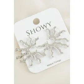 Güneş Yeni Sezon Metal Küpe-Gümüş Rengi