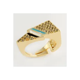 Şimşek Taşlı Yüzük-Sarı