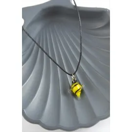 Arı Cam Kolye-Sarı