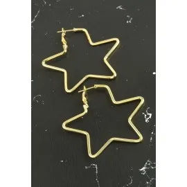 Yıldız Trend Küpe 5,5 Cm-Sarı