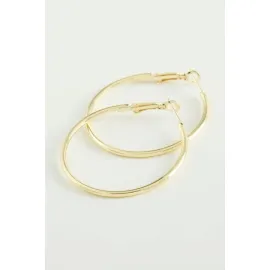 Boru Halka Küpe 4 cm-Sarı