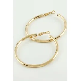 Boru Kalın Halka Küpe 4,5 Cm-Sarı