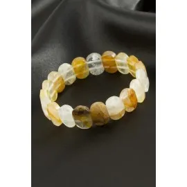 Oval Kesim Akik Doğaltaşlı Bileklik-Kahverengi