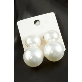 İnci Zr Model Küpe-Beyaz