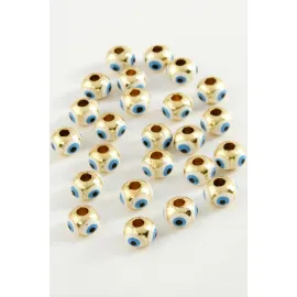 Nazar Mineli Bileklik ve Kolye Ucu Aparatı 1 Adet-Beyaz