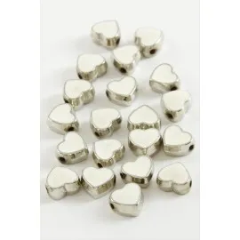 Kalp Mineli Bileklik Ve Kolye Ucu Aparatı 1 Adet-Beyaz