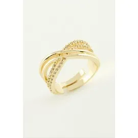 Sonsuzluk Zirkon Taşlı Yüzük-Sarı