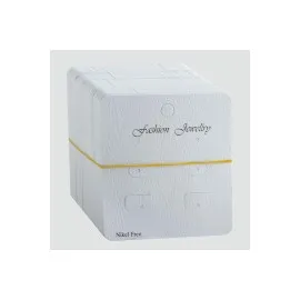 6 Delikli Lüx Küpe Kartı-Beyaz