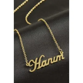 Hanım Isimli Kolye -Sarı