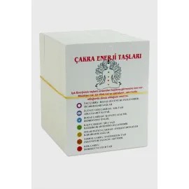 3lü Çakra Enerji Taşları Bileklik Kartı-Beyaz