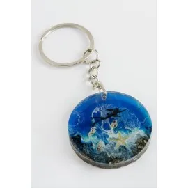 Deniz Kızı Epoksi Anahtarlık-Mavi