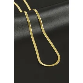 İtalyan Zincir Çelik Kolye 45 cm-Sarı